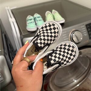 Vans Black and White Checkered Baby Slip-Ons